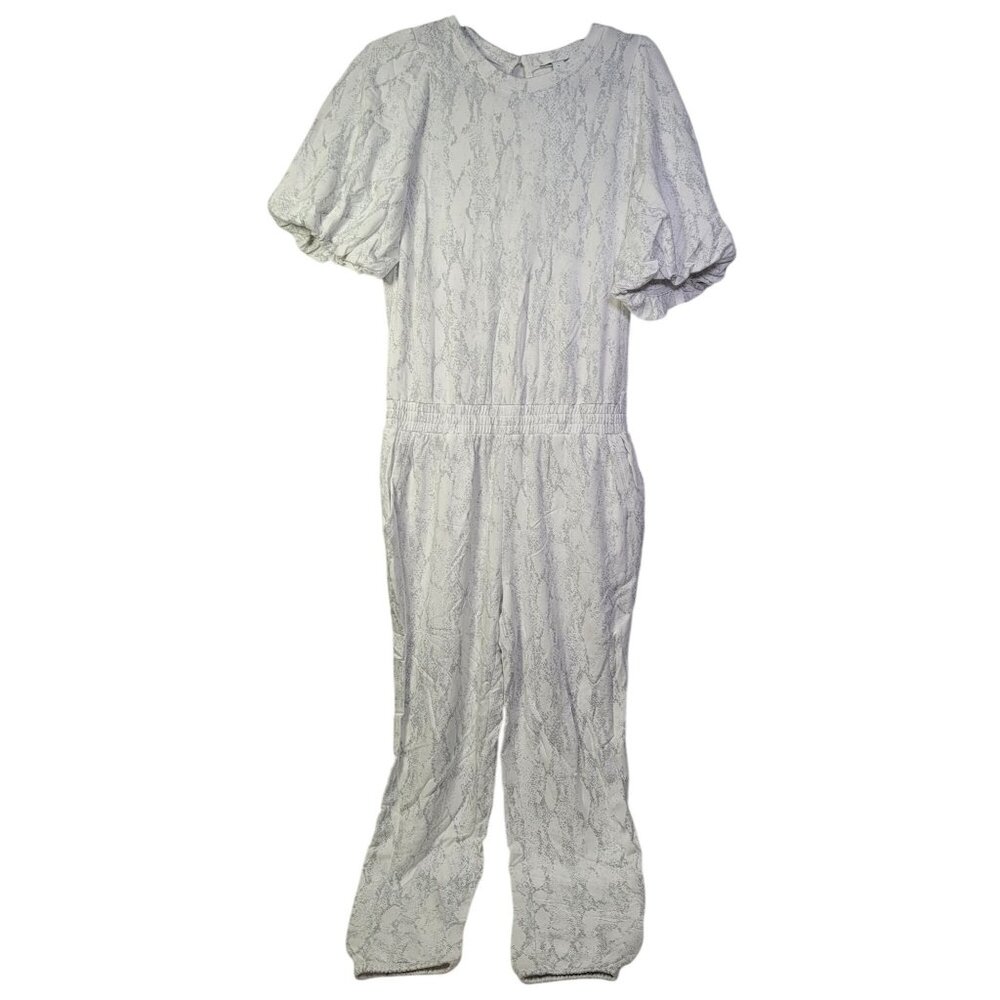 Daily Ritual Women's Puff-Sleeves Jumpsuit Supper Soft Terry Lounge Size Medium